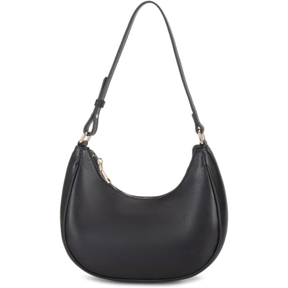 Women’s Moon Black Cute Hobo Tote Handbag Mini Clutch Purse with Zipper Closure